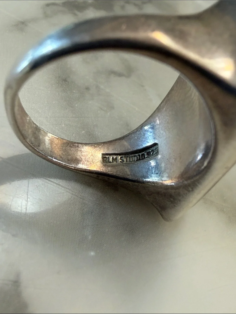 RLM Studios silver and turquoise ring, size 7.